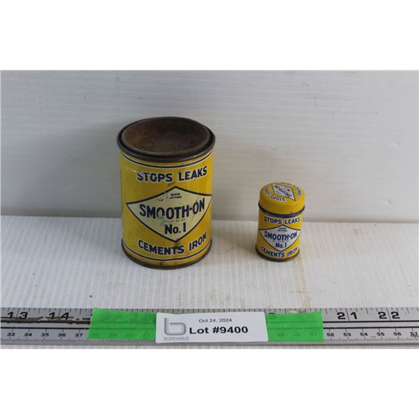 (2) Vintage Smooth No.1 Leak Stopper Cans