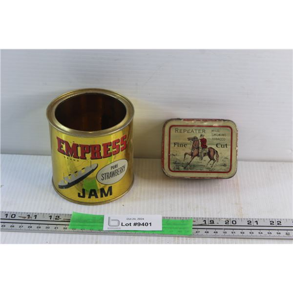 Vintage Empress Jam & Repeater Fine Cut Tobacco Tins