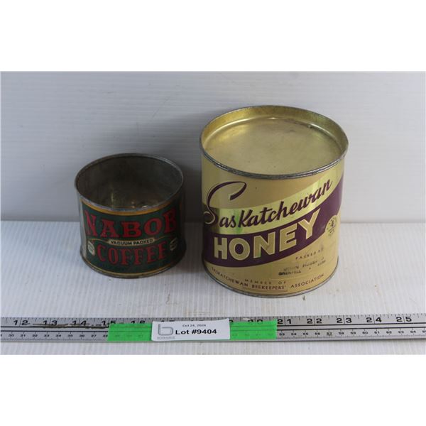Saskatchewan Honey and Nabob Coffee Vintage Tins