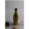 Image 7 : Coca Cola Brass Bottle, Key Chain, Shirt Pin and Miniature Plastic Bottles