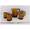 Image 1 : Vintage Falcon Ware Pitcher and (4) Cups  Made In England