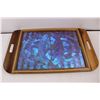 Image 2 : Vintage Metallic Butterfly Wing Serving Tray - 20.5''x 13.5''