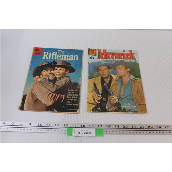 (2) Vintage Western Comic Books - "The Rifleman" & "Maverick"