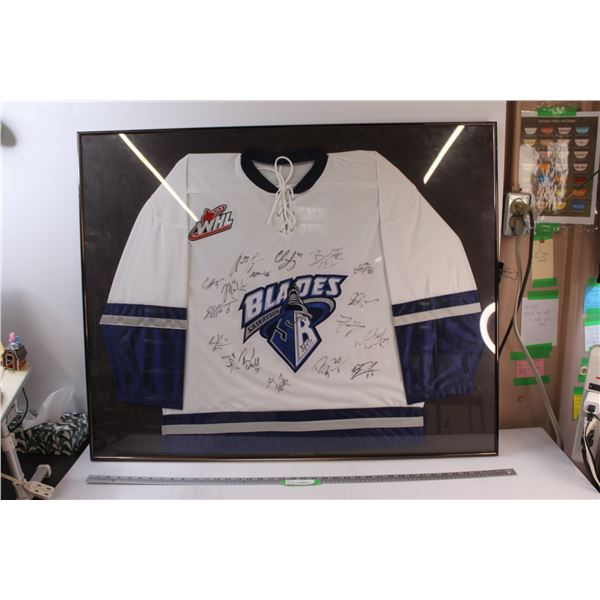 * Framed Signed Saskatoon Blades WHL Jersey - 40"x32"