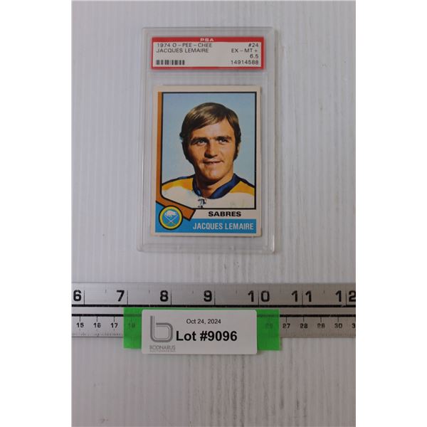 PSA Graded EX-MT+ 6.5 1974 OPC Jacques Lemaire Hockey Card