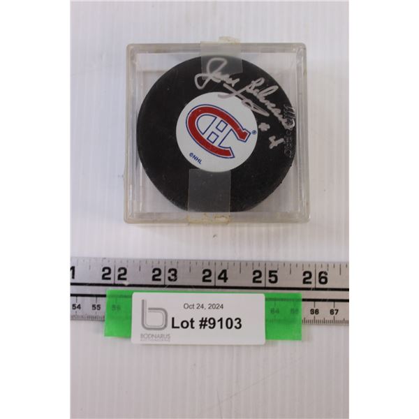Signed "Jean Beliveau" Hockey Puck