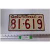 Image 1 : 1945 Saskatchewan License Plate