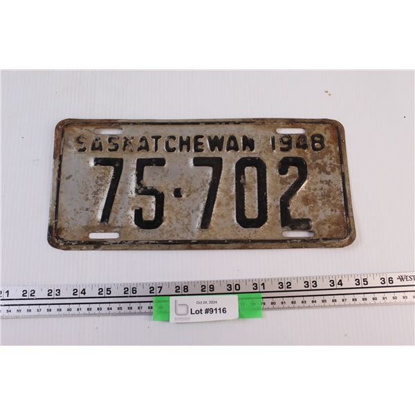 1948 Saskatchewan License Plate