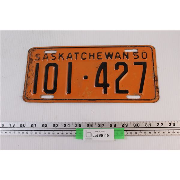 1950 Saskatchewan License Plate
