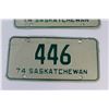 Image 3 : (1 pr) 1974 Three Digit Saskatchewan License Plates