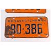 Image 3 : (1 pr) 1963 Saskatchewan License Plates