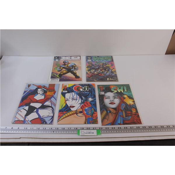 (5) Comic Books - Valiant, Crusade & Image Cyberforce #1