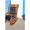 Image 2 : *** Antique Oak Upholstered Rocking Chair - 33"x41" High