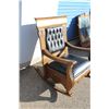 Image 3 : *** Antique Oak Upholstered Rocking Chair - 33"x41" High