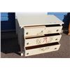 Image 4 : *** White Wooden Three Drawer Dresser - 17.5"x36"x33" H