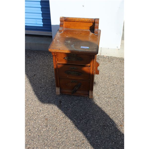 *** Three Drawer End Table (Some Damage) - 17"x17"x30" H