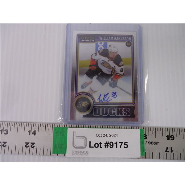 William Karlsson OPC Platinum Chrome 2013 Auto Rookie Card