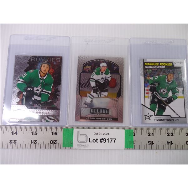 (3) Jason Robertson OPC/UD NHL Rookie Cards
