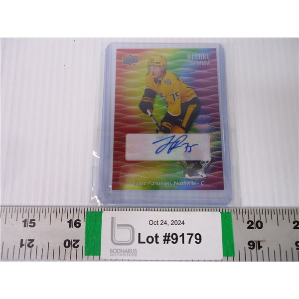 Juuso Parssinen UD Full Color Rainbow Auto NHL Hockey Card