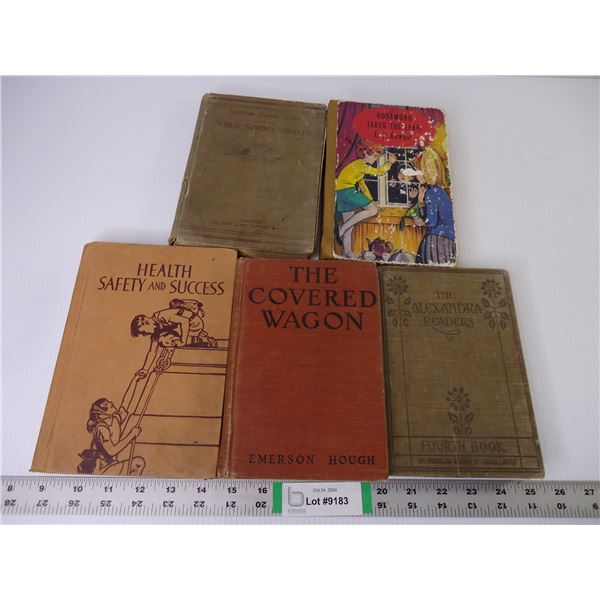 (5) Early 1900's Books: Misc.,School Readers and Hardcovers