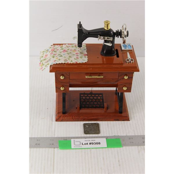 Miniature Sewing Machine Music Box, Cake Of Soap Token