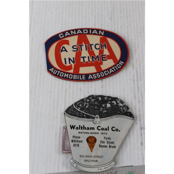 Sewing Needle Books - CAA and Waltham Coal