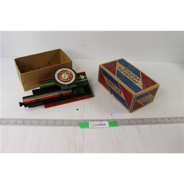 Simplex Typewriter Model A - In Original Box