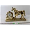 Image 1 : United Brass Plated Horse Clock - Tested Powers On