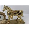 Image 3 : United Brass Plated Horse Clock - Tested Powers On