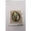 Image 2 : Vintage Royal Painting On Incolay Stone- 4'' x 4.5''
