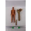 Image 1 : Ken Barbie Doll, Clothes Pin, Wooden Spinning Top Toy