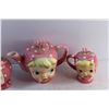 Image 5 : Ceramic Miss Cutie Pie Tea Pot and Cream & Sugar Set - Chipped