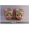Image 1 : (2) Ceramic Miss Cutie Pie Cookie Jars without Lids - As Is