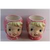 Image 2 : (2) Ceramic Miss Cutie Pie Cookie Jars without Lids - As Is