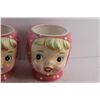 Image 3 : (2) Ceramic Miss Cutie Pie Cookie Jars without Lids - As Is