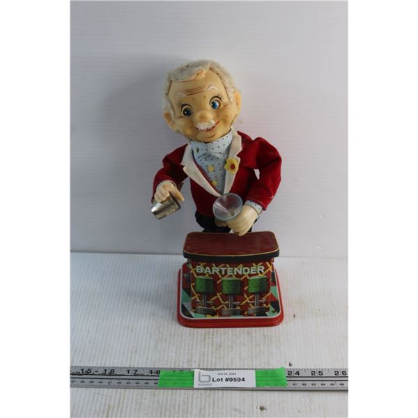 Vintage Battery Operated Bartender Toy - As Is