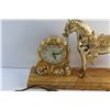 Image 4 : Vintage Brass Plated United Horse Decorative Electric Clock - Tested