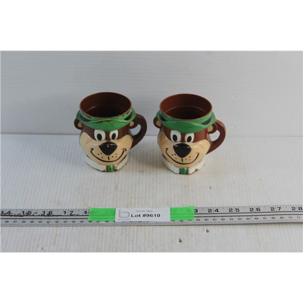 (2) Plastic Yogi Bear Cups