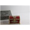 Image 2 : Vintage Decorative Tin Chest, Tin Storage Box and Piggy Bank