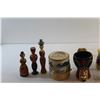 Image 2 : Miniature Kerosene Lamps, Creamers, Mugs and Wooden Statues