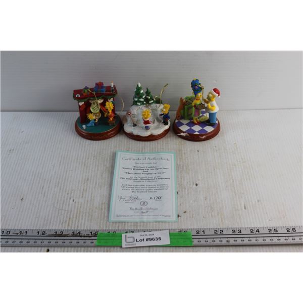 (3) The Simpsons Ornaments with Certificate