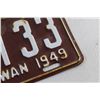 Image 5 : 1949 Vintage Saskatchewan License Plate