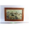 Image 1 : Framed Cowboys in Action Print 24'' x 17''