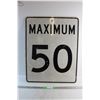 Image 1 : 50 Maximum Speed Limit Road Sign 29'' x 24''