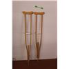 Image 1 : (2) Wooden Armpit Crutches - Needs a Repair