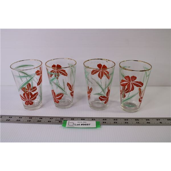 (4) Matching Juice Glasses (4 1/2" tall)
