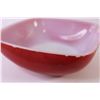 Image 3 : Pyrex 7 3/4" Glass Square Hostess Casserole (paint chipping) - Red
