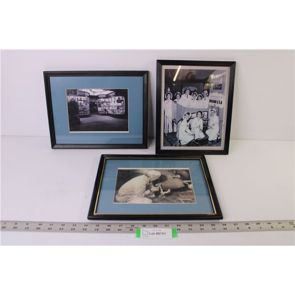 (3) Framed Prints of Vintage Photographs (largest 12 1/4" x 9 1/4")
