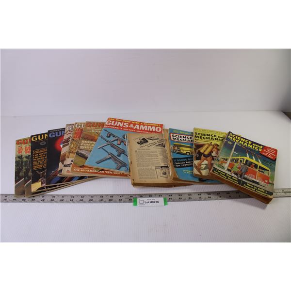 (8) Guns & Ammo Magazines - (4) Science & Mechanics Magazine (missing cover)
