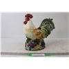 Image 1 : Showy Rooster Highly Glazed Vase Ornament - 9" Tall